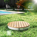 Doccia da Giardino Portatile Ø70,5x7,5 cm Getti d'Acqua Regolabili fino a 4 m in Polistirene Effetto Legno  