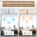 Ventilatore da Soffitto con Luce LED Bianca a 6 Velocità e Timer Ø132 x 43A cm in Metallo e Acrilico 