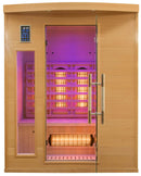 Sauna Finlandese ad Infrarossi 3 Posti 153x128 cm H190 in Legno di Abete Apollon 3