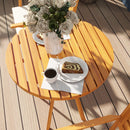 Set Tavolo e 2 Sedie con Cuscini da Giardino in Legno di Pino Naturale
