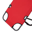 Sedia Sdraio Pieghevole 135x60x89 cm in Tessuto Oxford Rosso