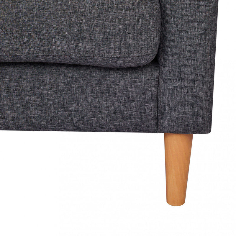 Divano 3 Posti Ramsey 180x73x82 h cm in Tessuto Grigio scuro