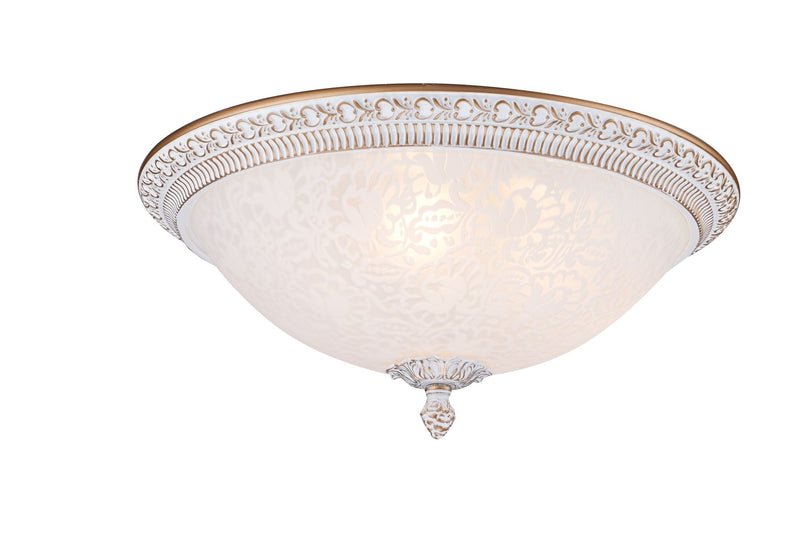 Plafoniera Ceiling & Wall in Metallo Pascal Bianco con Oro