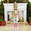 Soldato Schiaccianoci Natalizio H80 cm Rosa e Oro