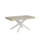 Tavolo Allungabile 160-420x90x77 cm Volantis Cashmere Telaio Bianco 