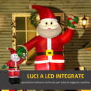 Babbo Natale Gonfiabile Luminoso 155x85x240 cm con  Luci LED