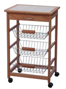 Carrello da Cucina in Legno 3 Cestelli Tosini C002B