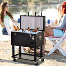 Ghiacciaia Portatile 65L con Calcio Balilla e 4 Ruote in Acciaio  Play 'n Drink Nero