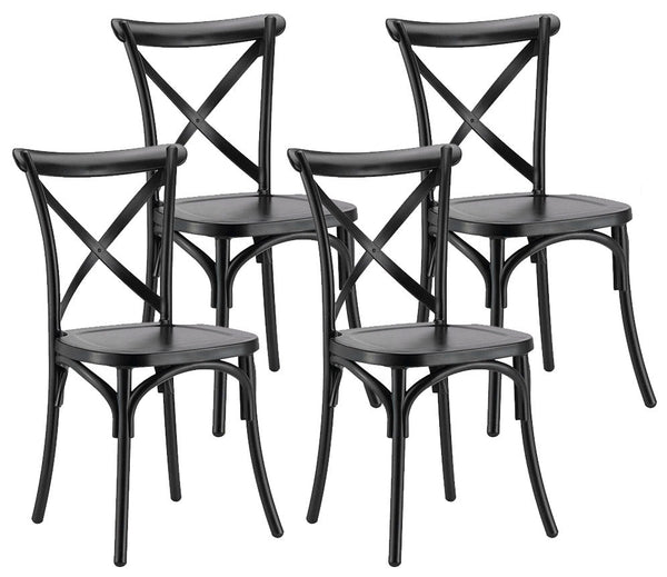 Set 4 Sedie 88x44x49 cm in Polipropilene Nero prezzo
