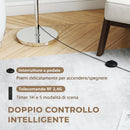 Lampada da Terra Ø40x133-168 cm con Telecomando e Luminosità Regolabile 3000K-6000K con Paralume in Tessuto Argento      