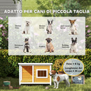 Cuccia per Cani da Esterno 85,5x62x60 cm con Veranda Coperta e Tetto Inclinabile in Legno di Abete Multicolore      