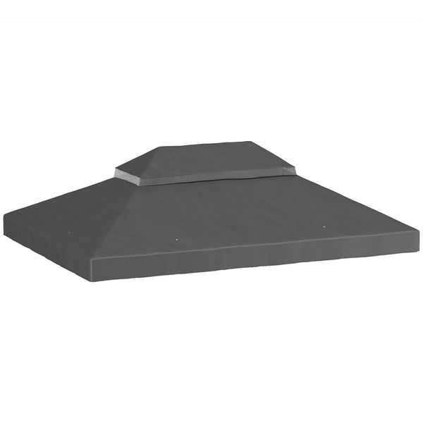 Copertura per Gazebo da Giardino 3x4 m a 2 Livelli in Tessuto Oxford 600D con Fori di Drenaggio Grigio Scuro acquista