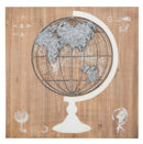Pannello Mondo Ferro/Legno 50,7x6,5x50,7 cm in Legno e Ferro Marrone