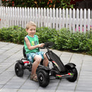 Go Kart a Pedali per Bambini 5-12 Anni con Sedile Regolabile e Freno a Mano Nero   