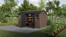 Casetta Box da Giardino 230x413x246 cm Newton Plus 7513/1375 Doppia Opzione Montaggio in Resina Evotech+ Marrone      