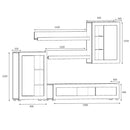 Parete attrezzata Ocean grigio beton e bianco 270 cm 