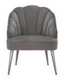Poltrona Shell Grigia 65x69x84 cm in Legno Spugna Poliestere e Acciaio Grigio
