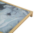 Tavolinetto Glam Level 40x35x60 cm in Ferro MDF e Vetro Oro e Multicolor