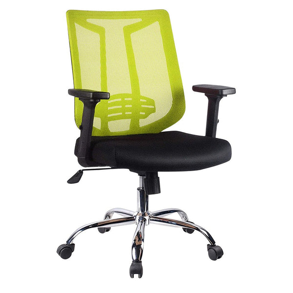 sconto Sedia Poltrona Operativa da Ufficio in Tessuto e Rete Verde