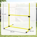 Set 4 Ostacoli Agility Dog per Addestramento Cani ad Altezza Regolabile con Borsa da Trasporto Giallo      