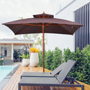 Ombrellone da Giardino 3x3 m Palo Ø48 mm 8 Stecche in Legno Marrone