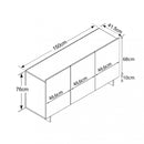 Credenza Carlile Antracite e Rovere Chiaro 150x40x76 h cm in Truciolare bilaminato Nero