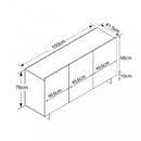 Credenza Carlile Bianco e Grigio Effetto Cemento 150x40x76 h cm in Truciolare bilaminato Marmo