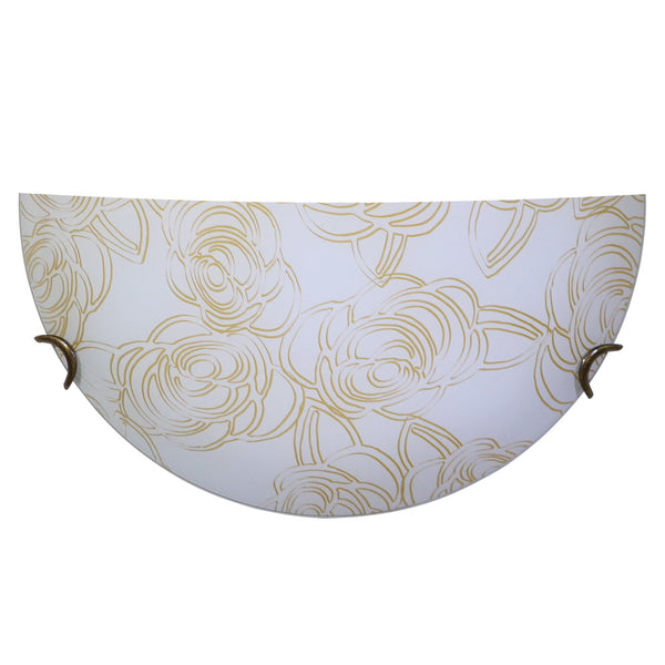 Applique 1xE27 Ganci Bz Vetro Lastra Bianco Decorato Rose E-Energy Caterina acquista