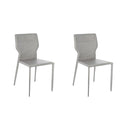 Set 2 Sedie 56x44xH86,5 cm in Similcuoio e Metallo Kim Grigio chiaro