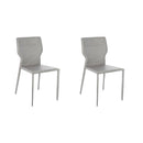 Set 2 Sedie 56x44xH86,5 cm in Similcuoio e Metallo Kim Grigio chiaro