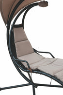 Amaca Dondolina da Giardino in Ferro e Textilene con Parasole Soriani Malibù Tortora