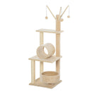 Tiragraffi Multiattività per Gatti in Legno Sisal 40x40x121 cm  Beige