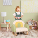 Poltrona per Bambini 18-36 Mesi 50x45x44 cm con Braccioli e Imbottitura Spessa in Sherpa e Legno di Eucalipto Verde      