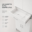 Armadio Multiuso 60x29x183 cm con 4 Ante e Cassetto in Truciolato e MDF Bianco      
