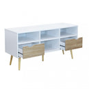 Mobile Porta Tv Brody 117x39x58 h cm in Legno Bianco