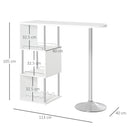 Tavolo Alto da Bar 113x40x105 cm con Mensole e Portabottiglie  Bianco
