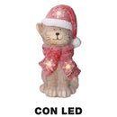 Gatto in Resina con Led cappello rosso cm 19,5x18,5xh40