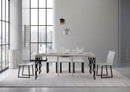 Consolle Allungabile 90-196x40x77 cm Karamay Small Cashmere Telaio Antracite 