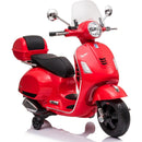 Moto Elettrica per Bambini Piaggio Vespa GTS SUPER 12V Full Optional con Bauletto Rosso 