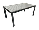 Tavolo da Giardino 90x180x75 cm in Alluminio Grigio