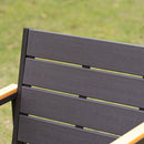 Set Salotto da Giardino Divano 2 Poltrone e Tavolino in Acciaio e Legno Acciaio e Legno