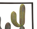 Pannello Cactus-Frame 50x1,3x50 cm in Ferro Verde e Azzurro