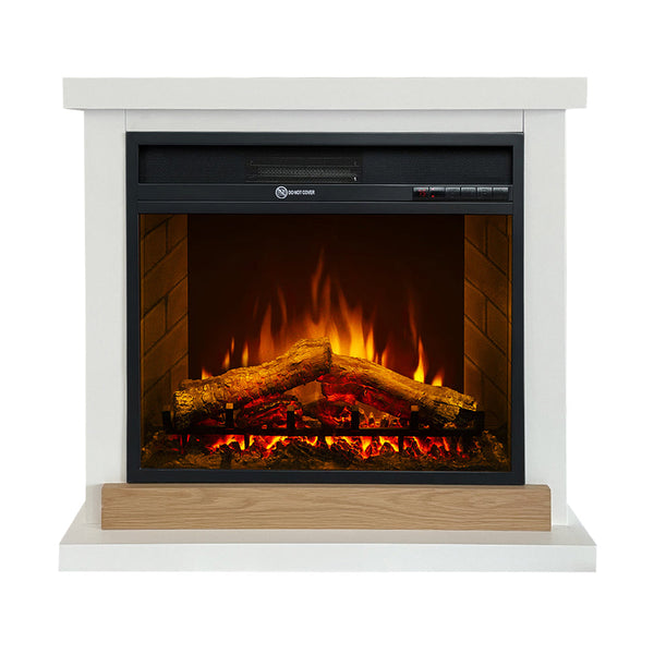 prezzo Camino Elettrico da Terra 75x28x70 cm Stoccolma in Legno Bianco L75xP28xH70 cm