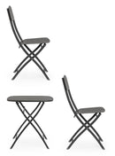 Set Tavolo e 2 Sedie da Giardino in Acciaio Yvonne Antracite