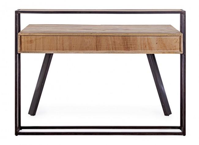 Scrivania 2 Cassetti 120x60x92 cm in Acciaio e Legno