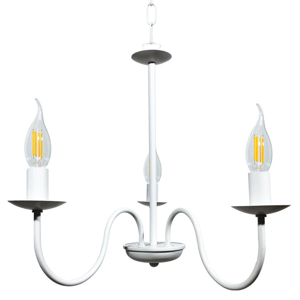 Lampadario 3xE14 Montatura Verniciata Bianco E-Energy Nicla online