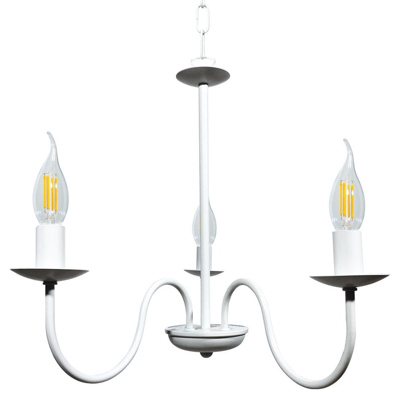 Lampadario 3xE14 Montatura Verniciata Bianco E-Energy Nicla