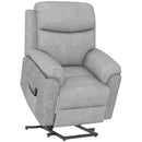 Poltrona Alzapersona Elettrica 83x89x102 cm in Poliestere effetto Lino Grigio