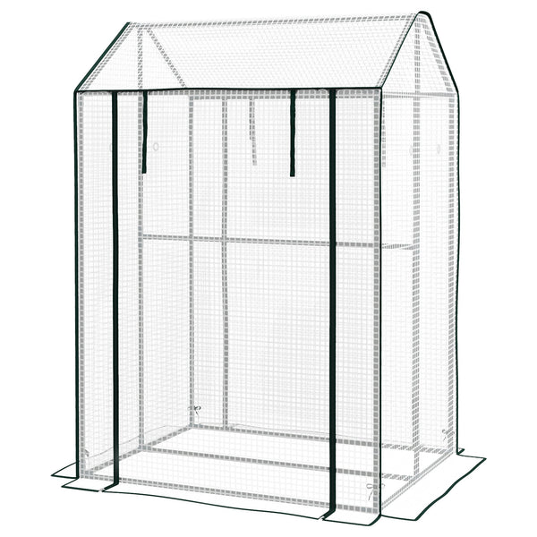online Serra da Giardino 2 Zone Separate e Porte Avvolgibili 100x80x150cm Copertura in PE