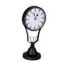 Orologio tavolo in metallo nero lampadina cm 24x15xh48